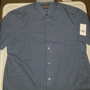 Michael Kors Navy Button Down Short Sleeve